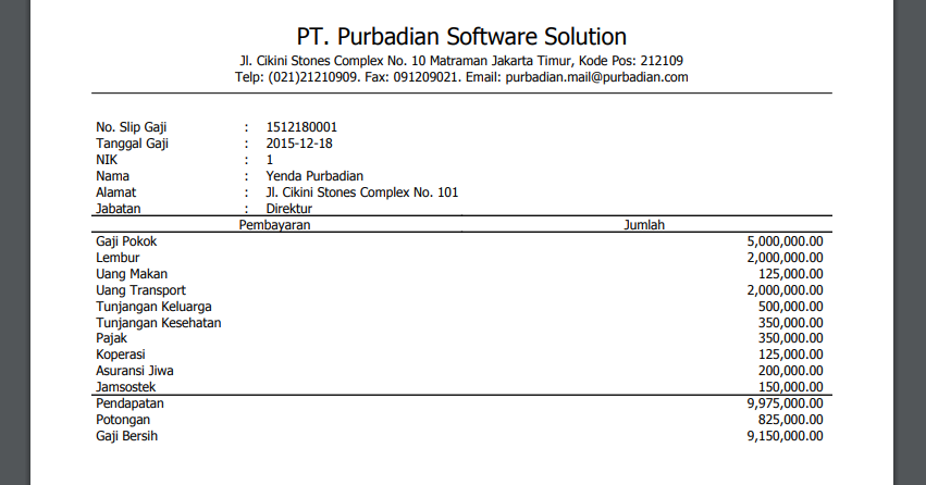 Format Slip Gaji Direkturexcel Contoh Slip Gaji Karyawan Format Ms