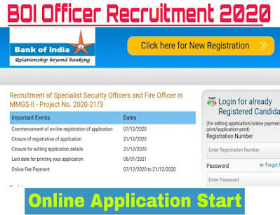 Bank of India Recruitment 2020 Without Exam : Apply online for Officer posts in BOI, Apply online @bankofindia.co.in