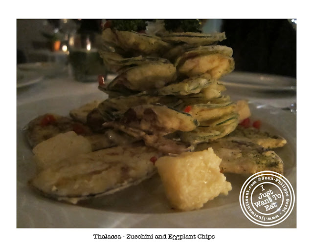 Image of Zucchini and Eggplant fritter at Thalassa Greek Restaurant in Tribeca, NYC, New York