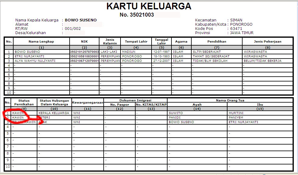 CEK DATA SEBELUM PERUBAHAN ~ UPT DINAS DUKCAPIL KEC. SIMAN