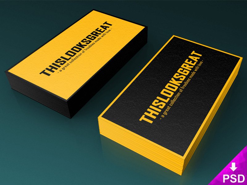 Free Business Card Stacks Mock-Up PSD