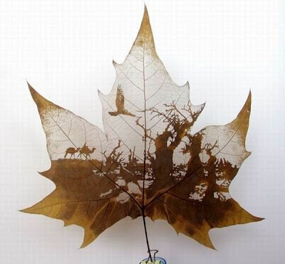 Leaf Carving Artwork Seen On www.coolpicturegallery.net