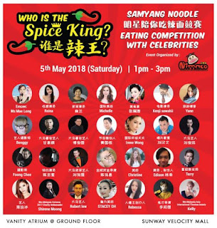 Samyang Noodle Eating Competition with Celebrities @ Who is the Spice King at Sunway Velocity Mall (5 May 2018)