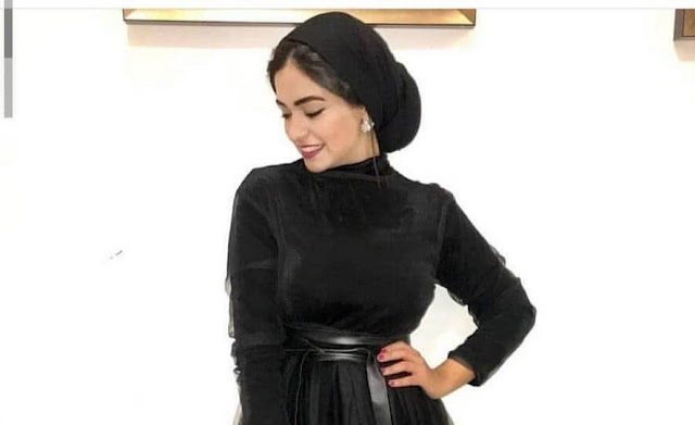 A black evening dress for veiled women