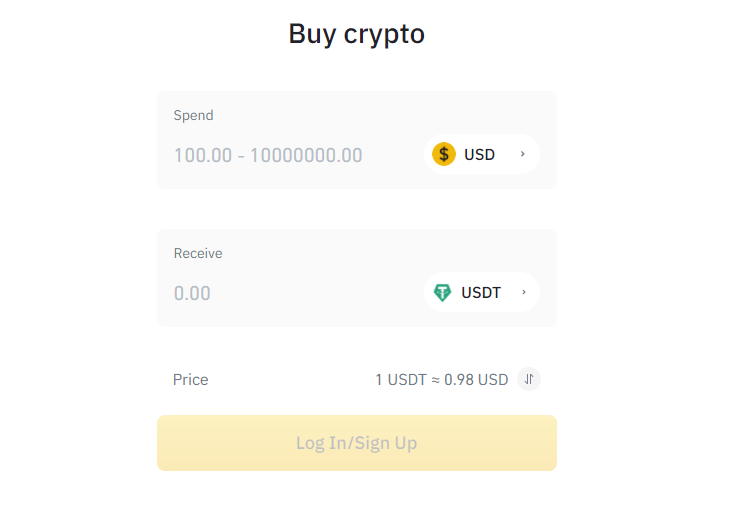 binance buy crypto