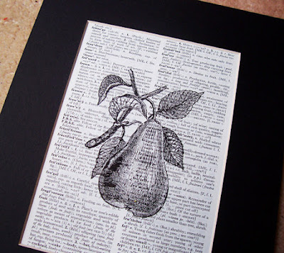 dictionary page art print fruit pear orchard foodie gift domum vindemia