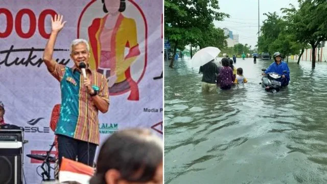 IRONI! Semarang Dikepung Banjir, Ganjar Pamer Kemiskinan Jateng Turun Paling Banyak di RI