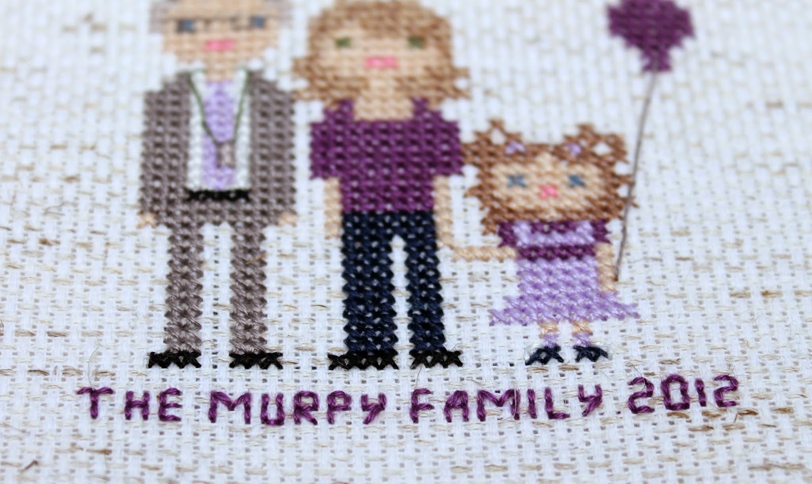 Mini Us, A Cross-Stitch Pixelated Family Portrait (with Typo) | The Inspired Wren