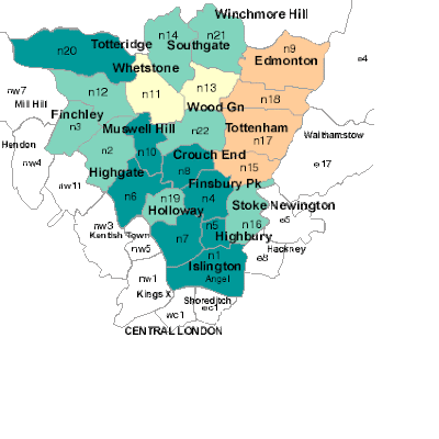 North London City Region Map