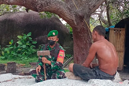 Komsos dengan Pemecah Batu Granit, Babinsa Agung Sucianto Ingatkan Agar Mengutamakan Keselamatan Kerja