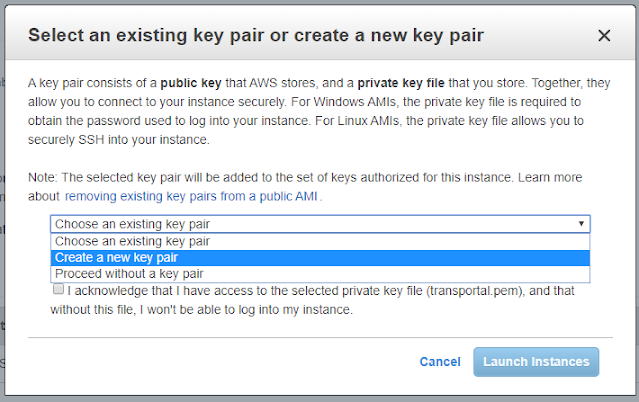 Key Pair creation for SSH login