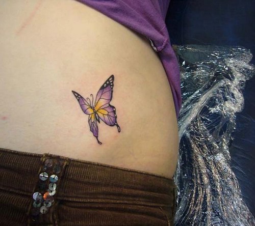 cute tattoos. girl tattoos on lower hip.