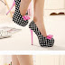 Sweet bowknot rhinestone platform high-heeled sho