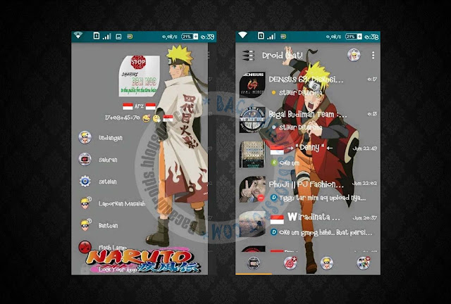 download BBM Mod tema Naruto Versi paling baru 2015