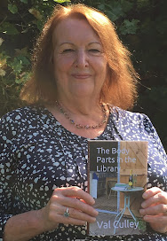 Val Cully with her latest novel, The Body Parts in the Library