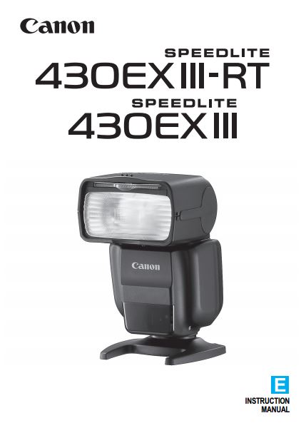 Canon Speedlite 430EX III-RT User Guide / Manual Downloads