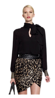 vince camuto studded cuff blouse