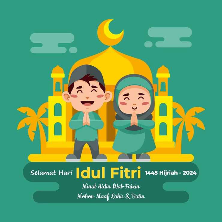 gambar ucapan minal aidin wal faizin idul fitri 1445 hijriah 2024