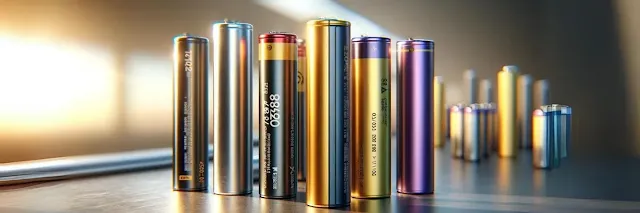 Different vape batteries standing on the table.