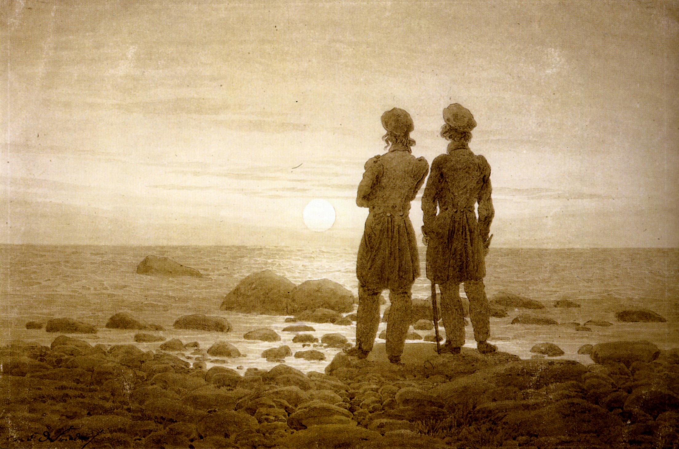 Двое созерцающих. Caspar David Friedrich，1774－1840.