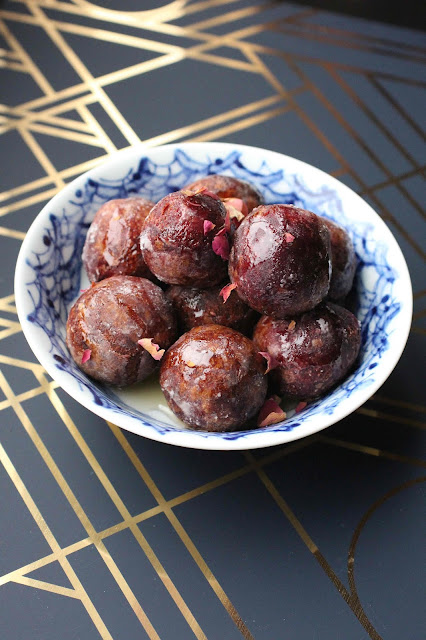 beignets patate douce petales de rose