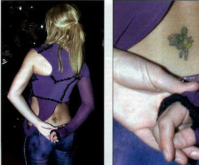 Britney Spears Tattoos scattered around her bodyjsbdjsb