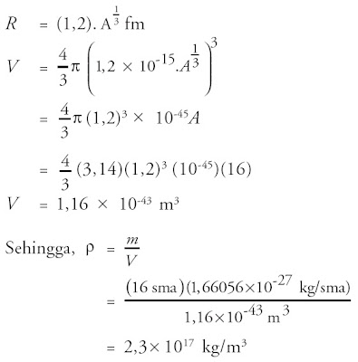 kerapatan inti atom O