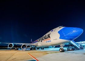 Cargolux's freighter LX-VCF in Changi Airport on Friday (Aug 28) night.