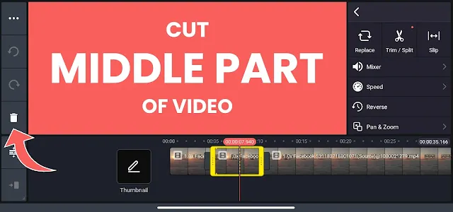 how to cut middle part of video in kinemaster