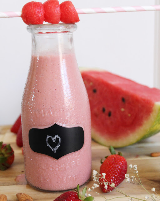 Smoothie de Sandía y Fresa