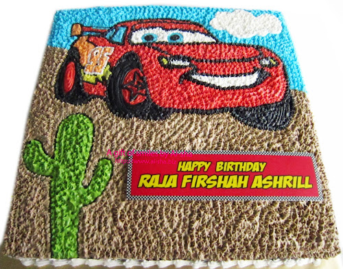 Birthday Cake Disney Cars Buttercream Drawing