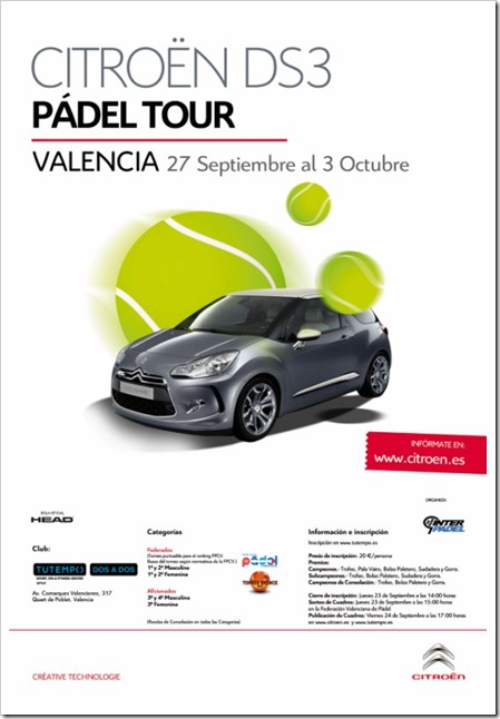 Cartel CITROEN DS3 PADEL TOUR - Valencia [800x600]