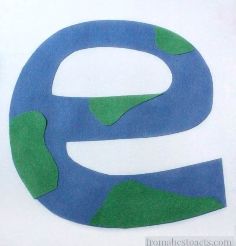 e is for earth lowercase letter e craft.