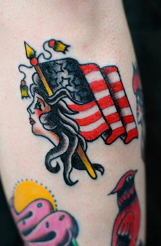 cute american flag tattoo