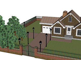 Gotowy projekt domu z ogrodem - Google SketchUp