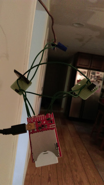 Electric imp thermostat using  temperature sensor, op-amp and solid state relay