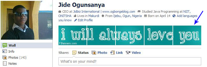 facebook banners for profile. You can see what a Facebook Banner looks like in the picture below: