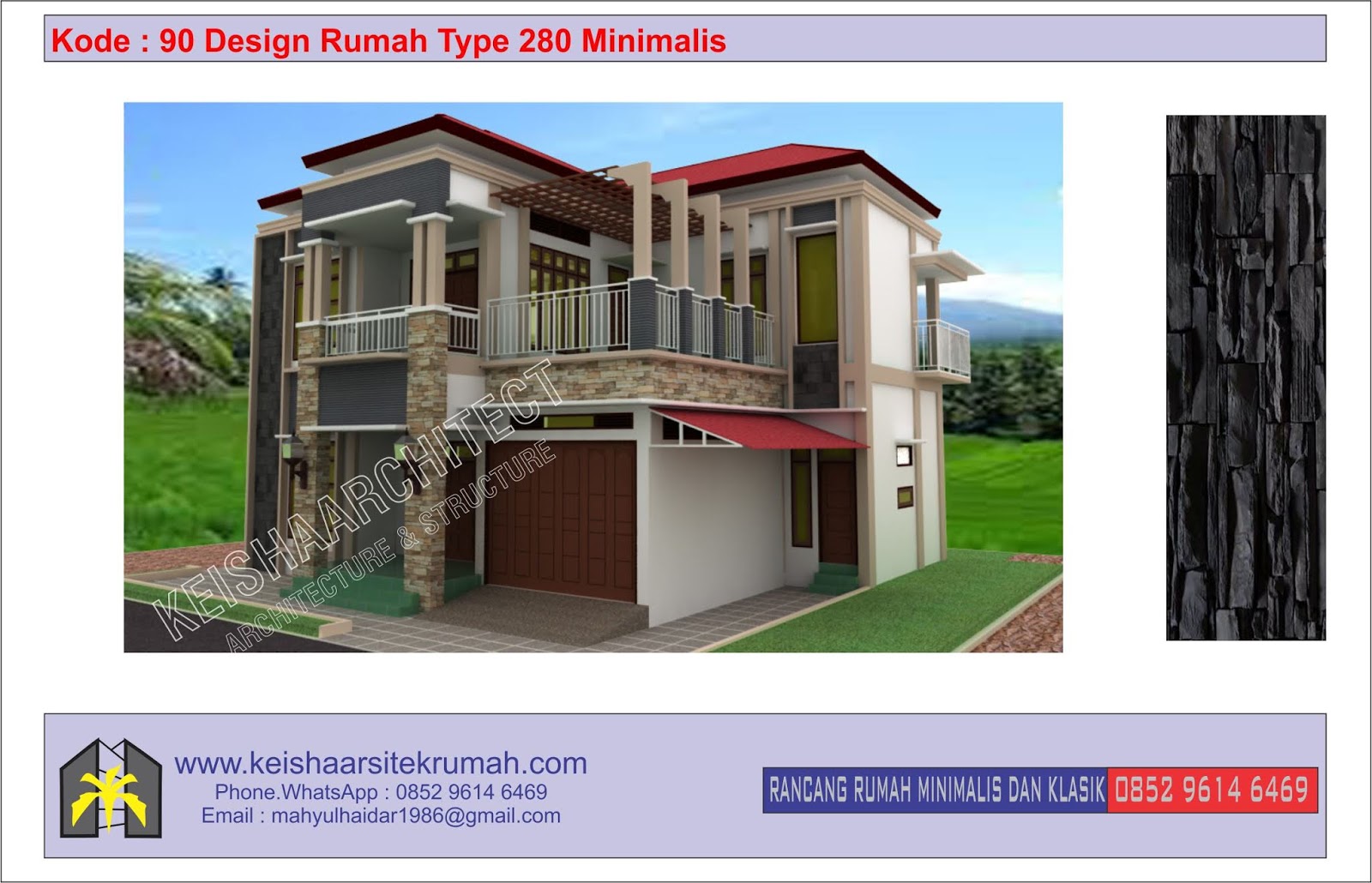 Kode 90 Design Rumah Type 280 Minimalis Lokasi Lamtemen Banda