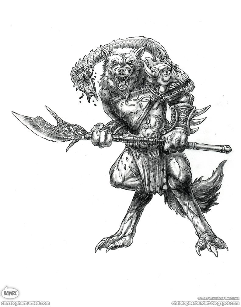 The DOODLES, DESIGNS, and aRT of CHRISTOPHER BURDETT: Dungeon & Dragons  Monster Manual - Hezrou Demon - Redesign