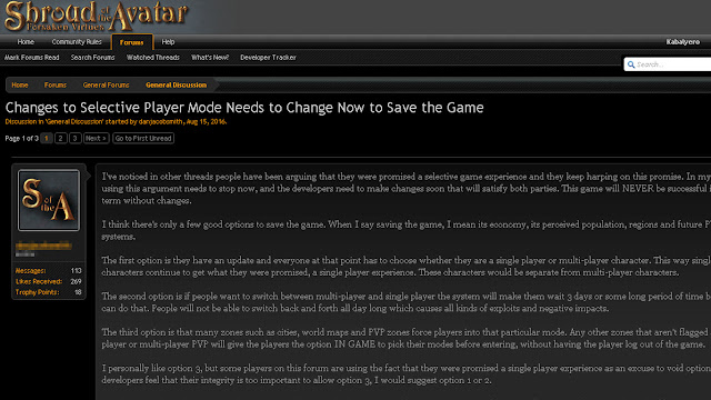 Dear Richard Garriott, Please Never Remove Or Change Single Player Online Of Shroud Of The Avatar
