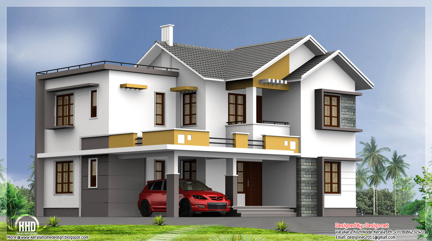 2400 sq.feet double floor Indian house plan - Kerala home design and
