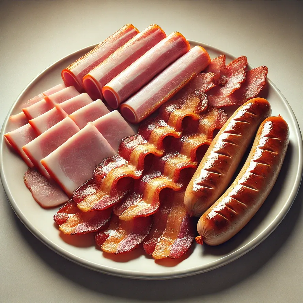 breakfast-plate-featuring-bacon-sausages-and-ham