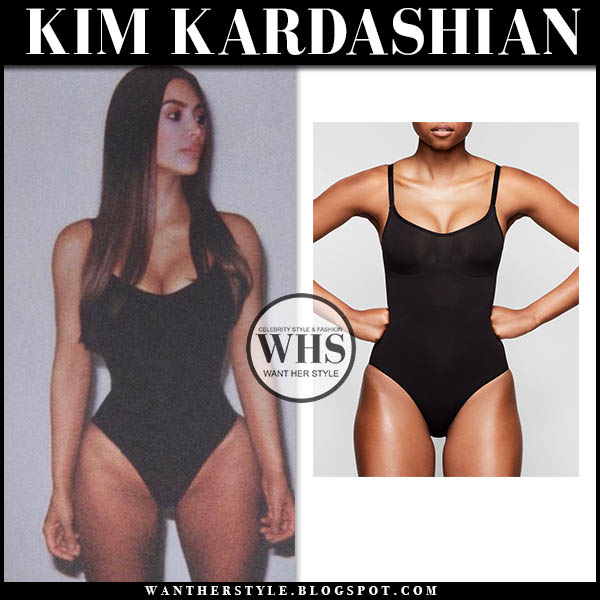 Kim Kardashian in black bodysuit
