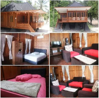 penginapan villa 2 kamar  di  pulau tegal mas 