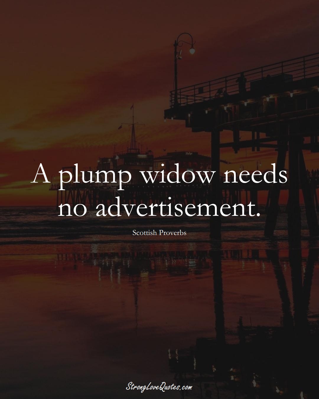 A plump widow needs no advertisement. (Scottish Sayings);  #EuropeanSayings