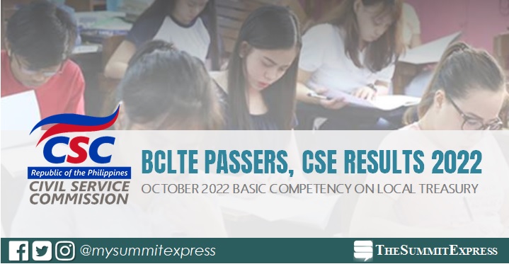 BCLTE PASSERS: October 2022 Basic Competency on Local Treasury Exam Results