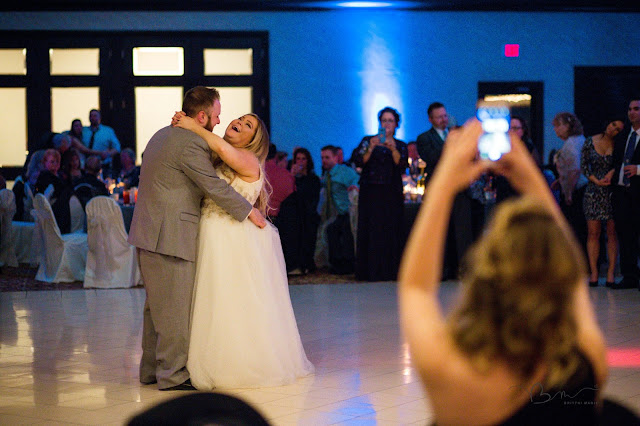 bride and grooms first dance at italian american cultural center in clinton township