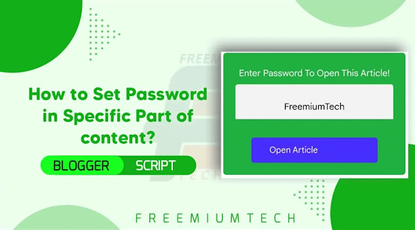How to Set Password in Specific Part of content?