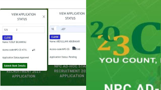 For NPC Adhoc Staff, NPC CENSUS 2023: How to solve Application Pending status To Approved 