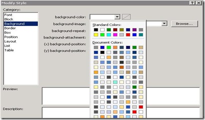 DVWP - Formatting - Modify Style